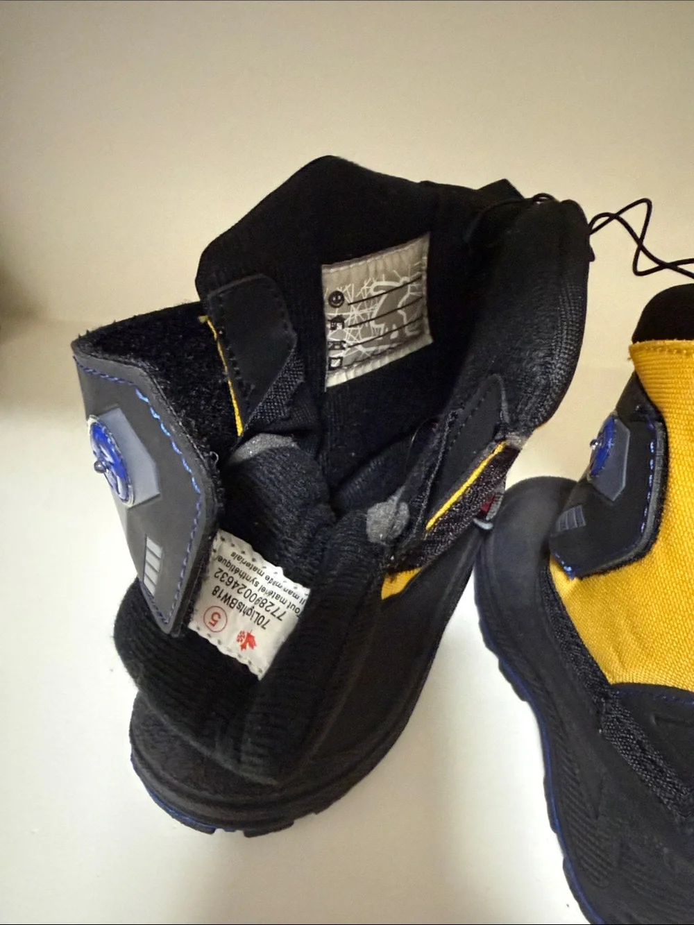 Kids Black and Gray Light-Up Winter Boots with Green Accent